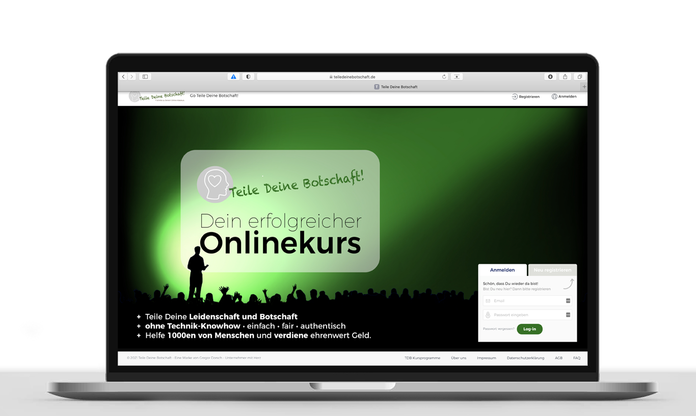 Werbemittel-Mock-up für das TDB-Onlinekurs-System