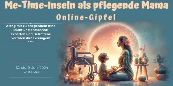 Me-Time-Inseln als pflegende Mama Online-Gipfel – Kongressmotiv